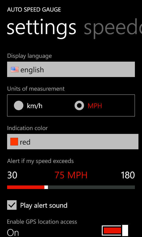 Auto Speed settings