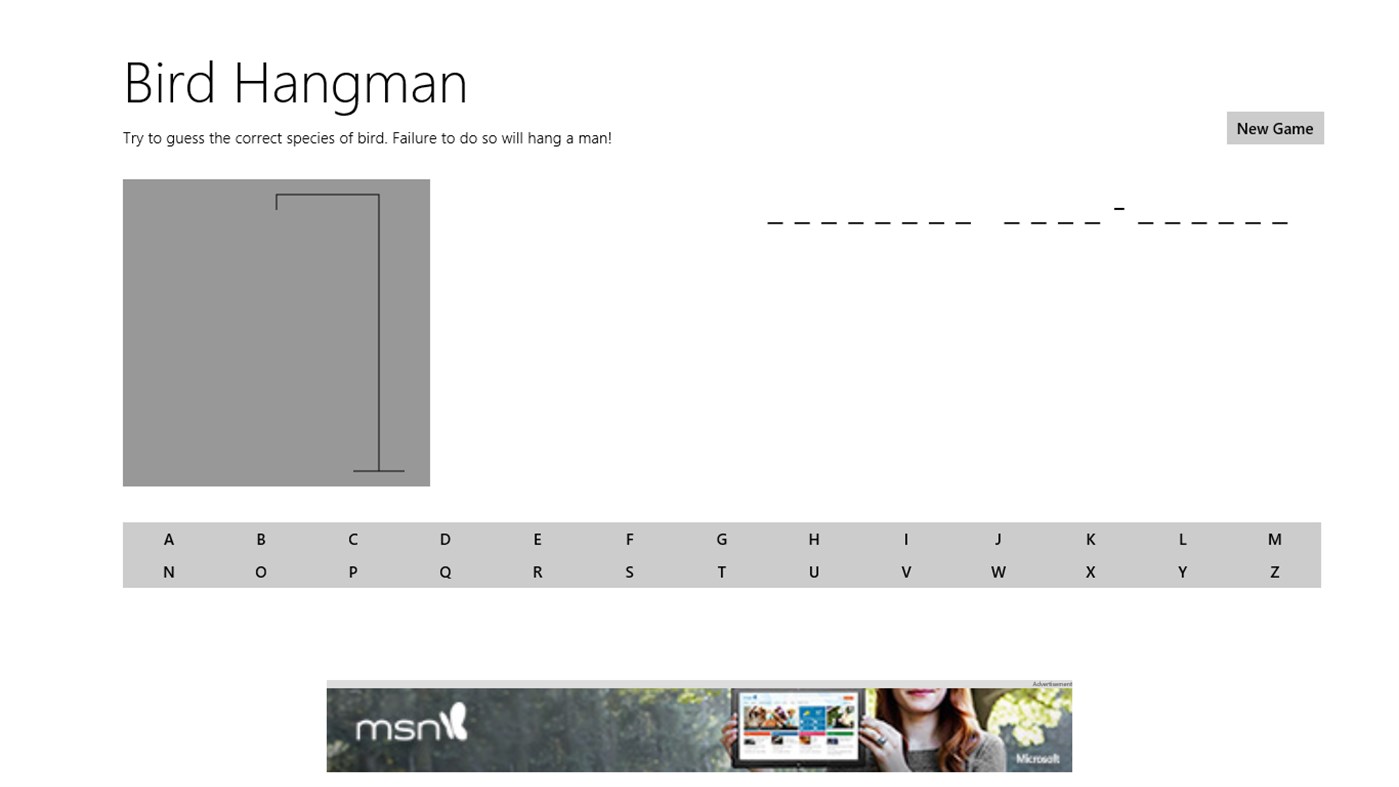 #1. Bird Hangman (Windows) 由: Placeholder_351