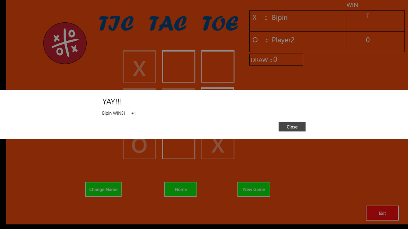 #3. 2-PLAYER TIC TAC TOE (Windows) By: bevn007