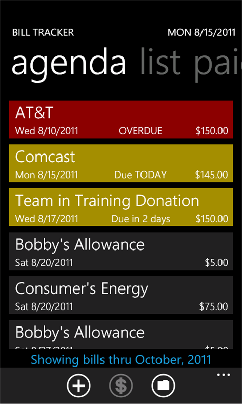 Bill Tracker Screenshots 1