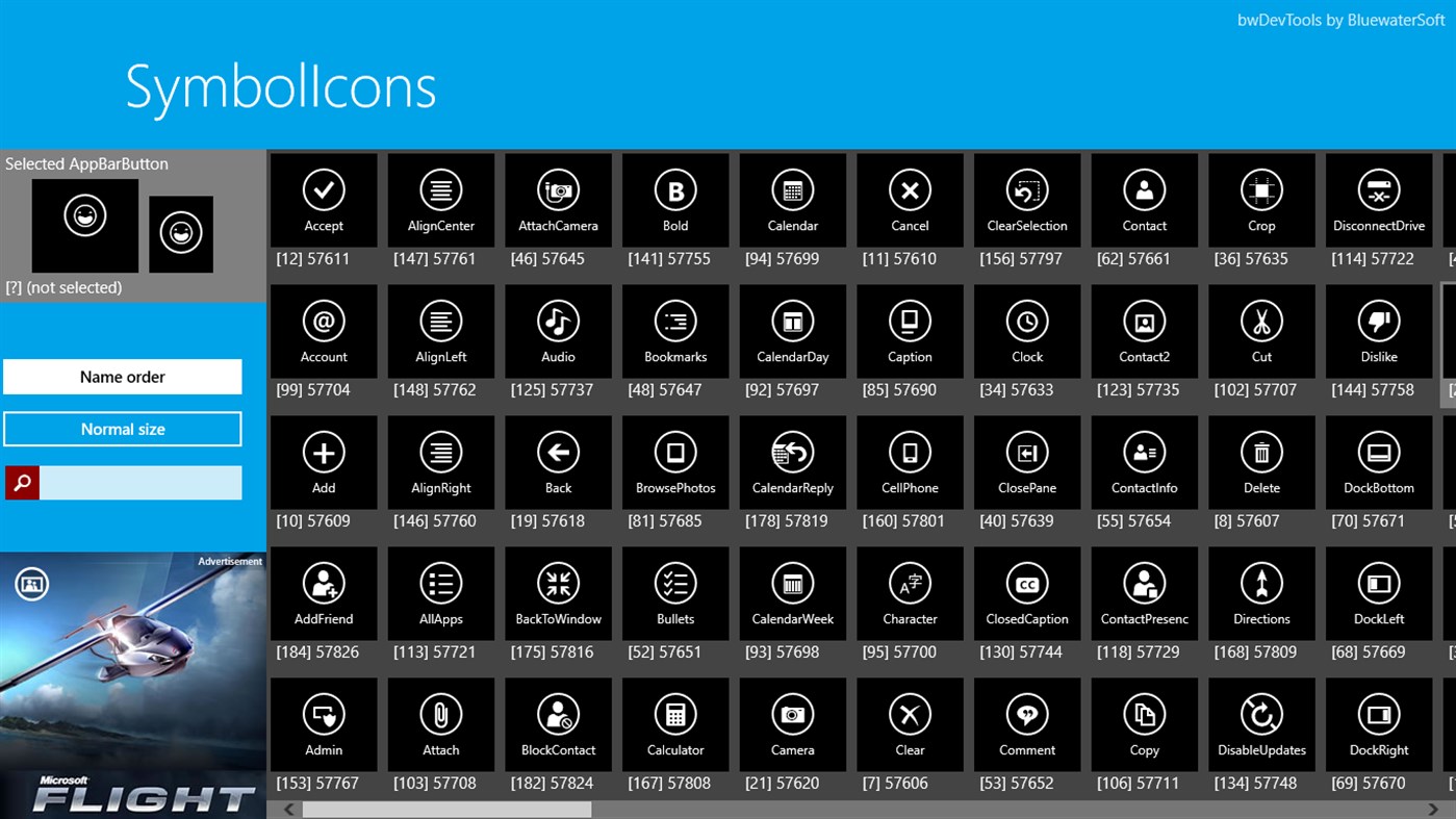 #1. bwDevTools: SymbolIcons for AppBarButton (Windows) 由: BluewaterSoft