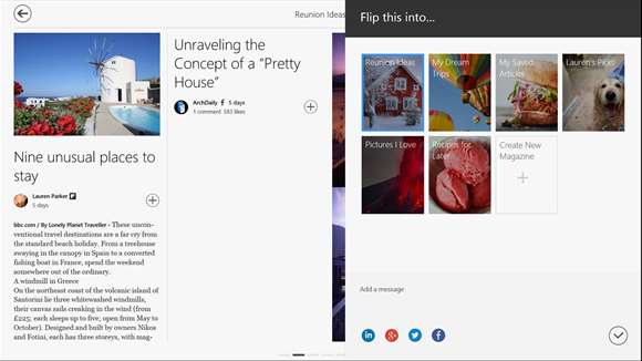 Screenshot: Use the + button to save your favorite stories into your own magazines.