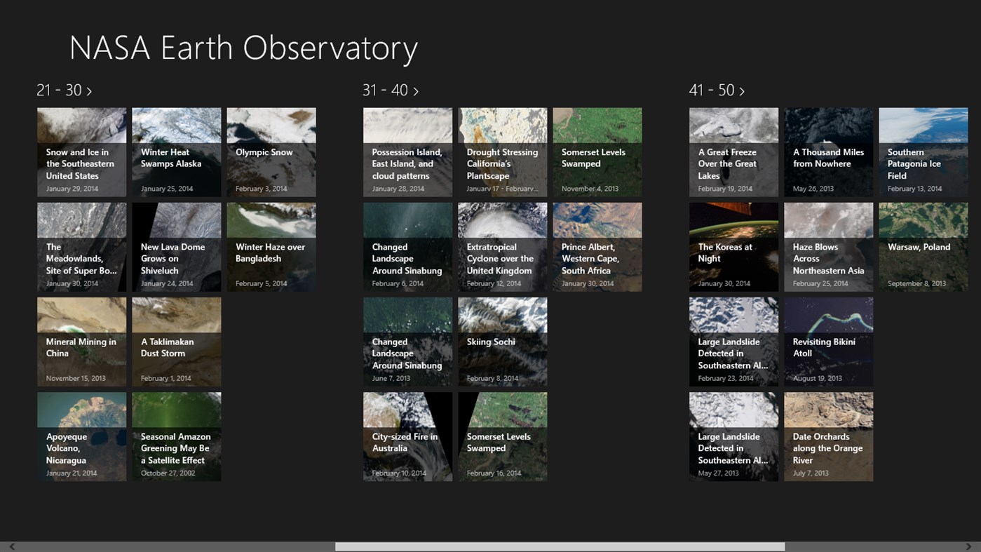 #7. NASA Earth Observatory (Windows) 由: EspooTeam