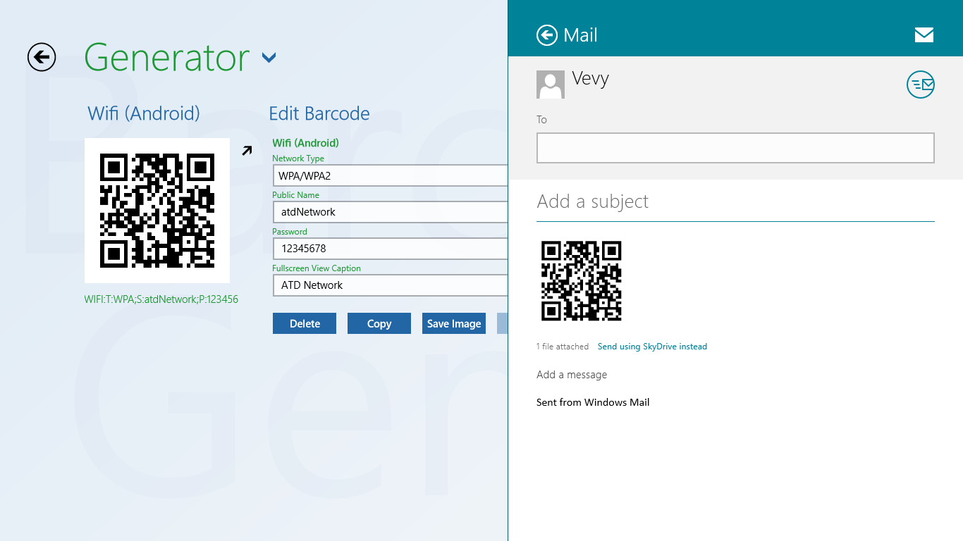 Barcode generator screenshot