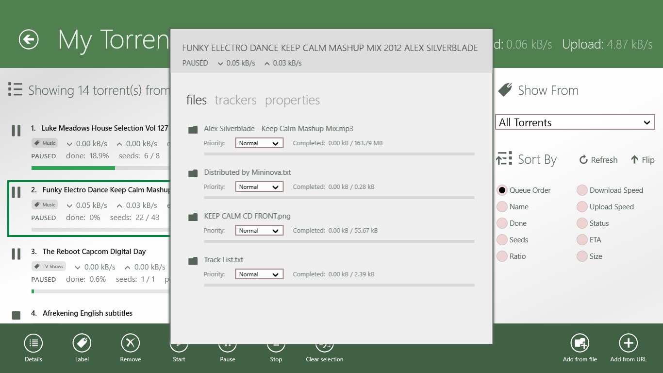 Files tracker. Torrent Remote.