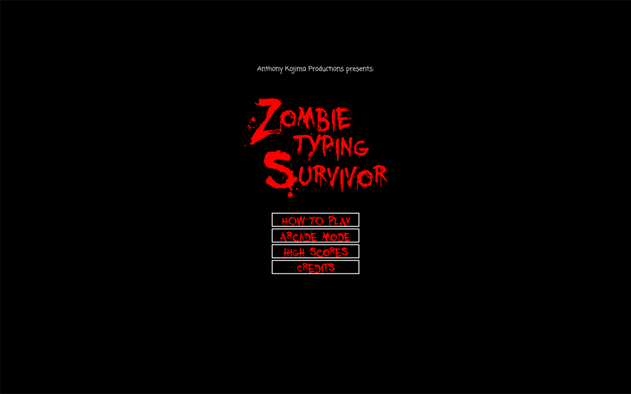 #1. Zombie Typing Survivor (Windows) Podle: Anthony Kojima Productions