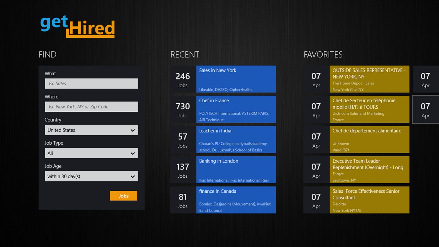 #1. getHired (Windows) 来自: AppSplice